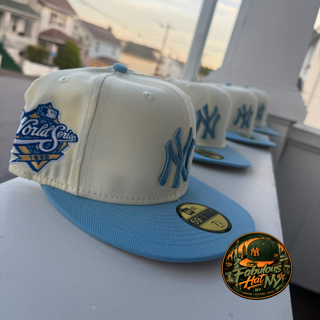 New Era 59FIFTY de los New York Yankees de dos tonos con un parche lateral de la Serie Mundial 1998.