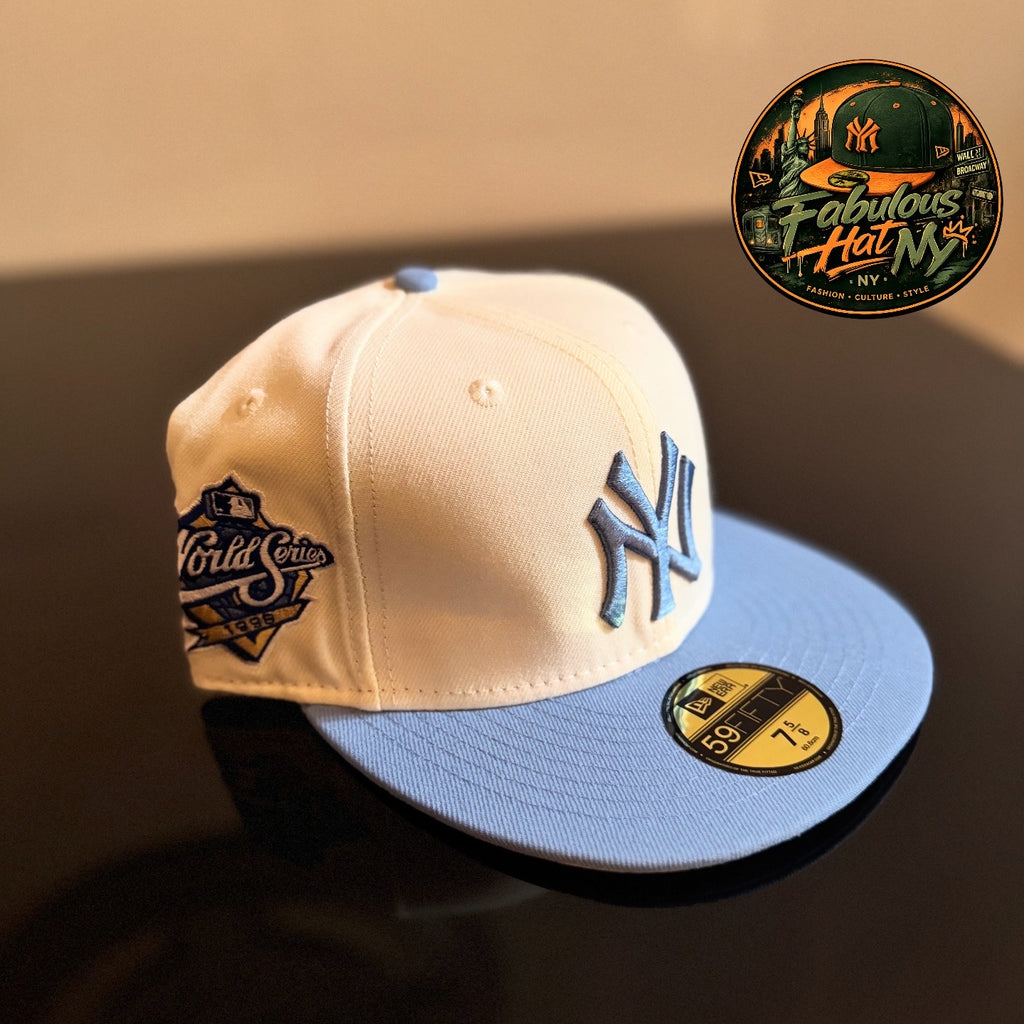 New Era 59FIFTY de los New York Yankees de dos tonos con un parche lateral de la Serie Mundial 1998.